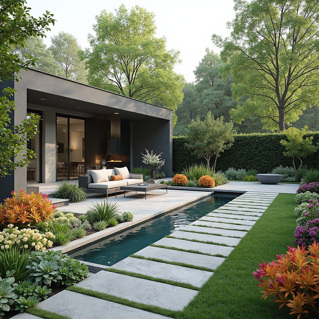 Grădină rezidențială modernă