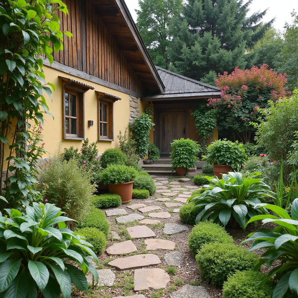 Grădină cu inspirație tradițională românească